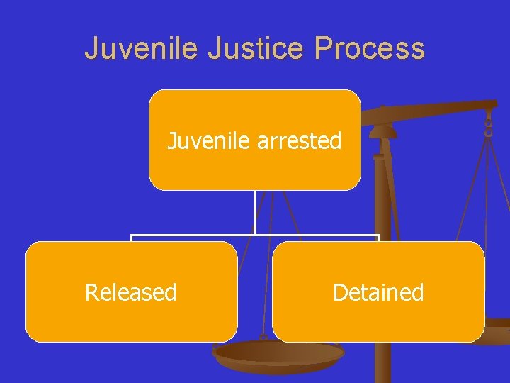 Juvenile Justice Process Juvenile arrested Released Detained 