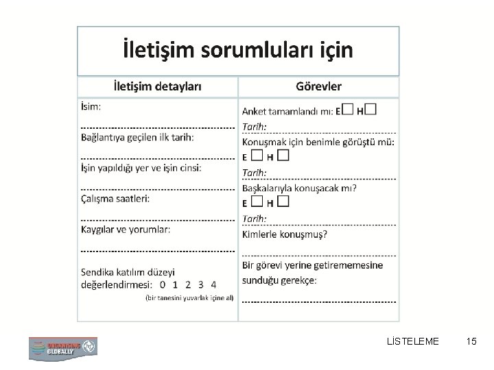 LİSTELEME 15 