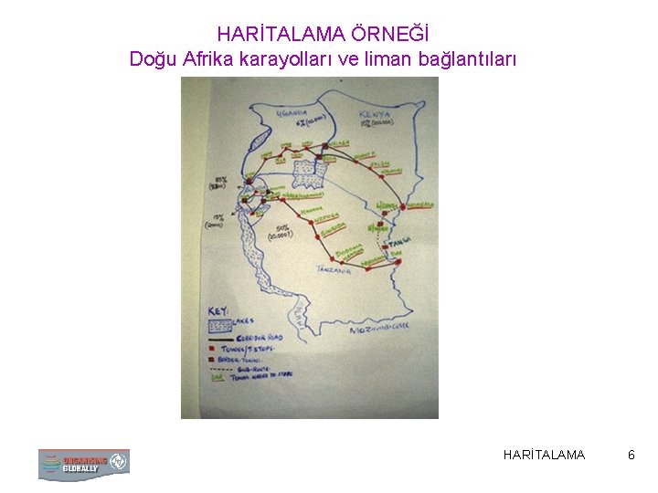 HARİTALAMA ÖRNEĞİ Doğu Afrika karayolları ve liman bağlantıları HARİTALAMA 6 