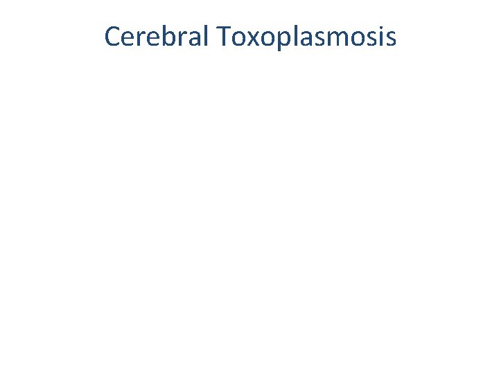 Cerebral Toxoplasmosis 