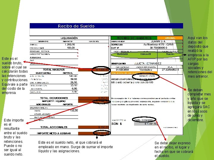 Aquí van los datos del depósito que realizó la empresa a la AFIP por