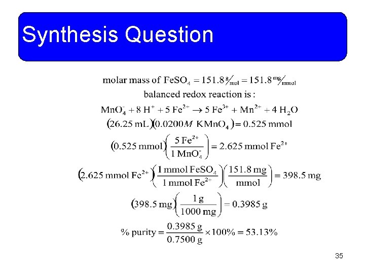 Synthesis Question 35 