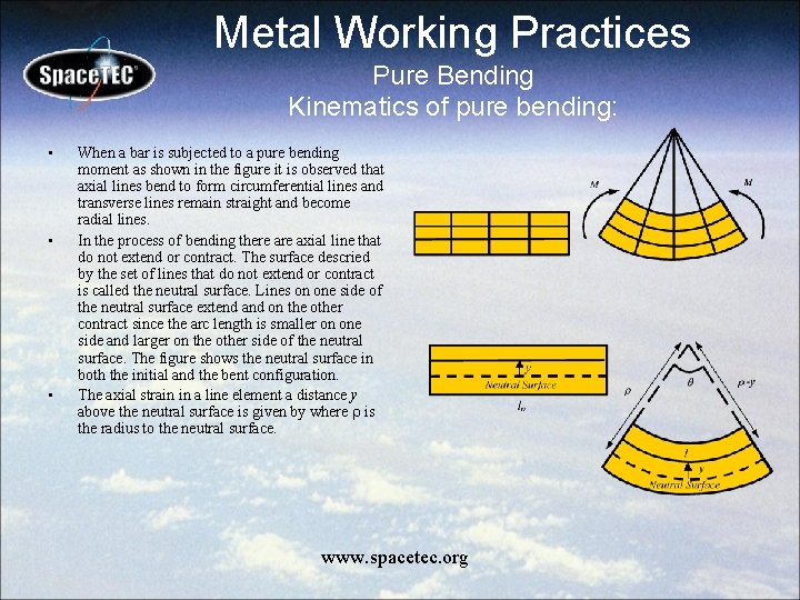 Metal Working Practices Pure Bending Kinematics of pure bending: • • • When a