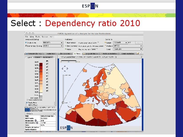 Select : Dependency ratio 2010 