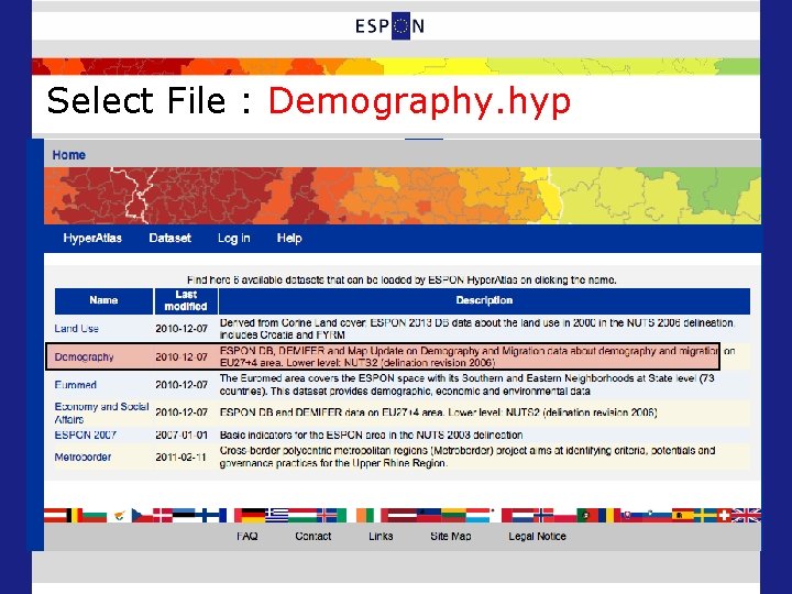 Select File : Demography. hyp 