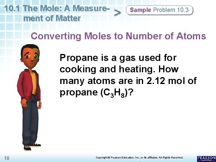 10. 1 The Mole: A Measurement of Matter > Sample Problem 10. 3 Converting