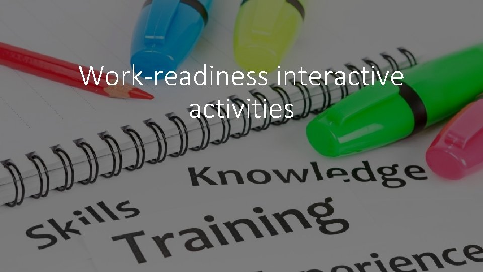 Work-readiness interactive activities 