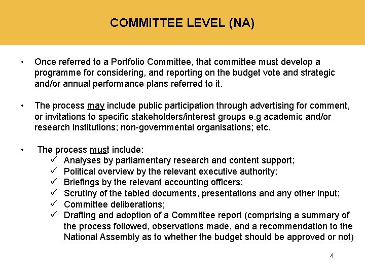 PC on Women in the Presidency Parliament and
