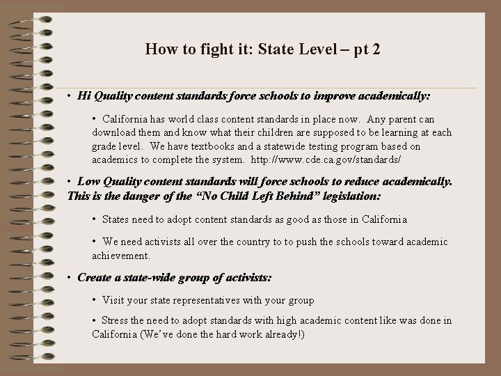 How to fight it: State Level – pt 2 • Hi Quality content standards