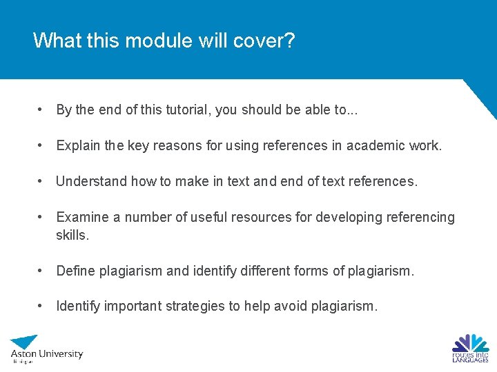 What this module will cover? • By the end of this tutorial, you should What this module will cover? • By the end of this tutorial, you should