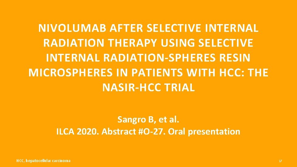 NIVOLUMAB AFTER SELECTIVE INTERNAL RADIATION THERAPY USING SELECTIVE INTERNAL RADIATION-SPHERES RESIN MICROSPHERES IN PATIENTS