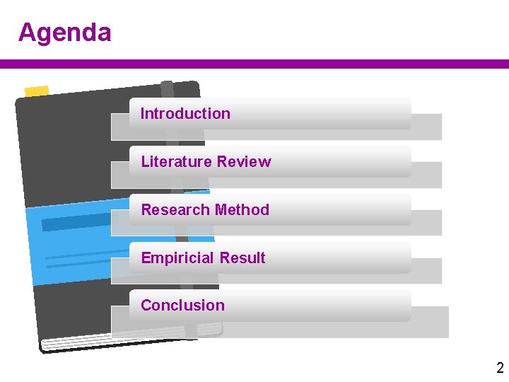 Agenda Introduction Literature Review Research Method Empiricial Result Conclusion 2 