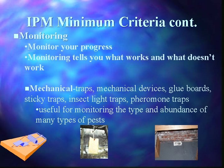 IPM Minimum Criteria cont. n. Monitoring • Monitor your progress • Monitoring tells you