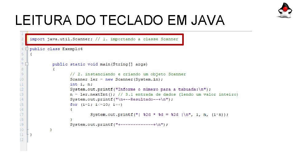 LEITURA DO TECLADO EM JAVA 