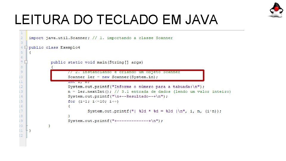 LEITURA DO TECLADO EM JAVA 