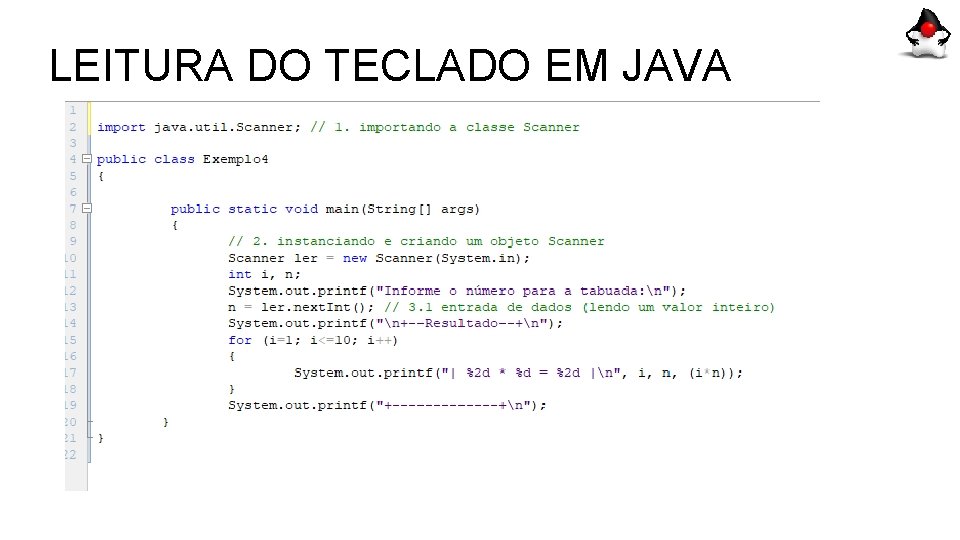 LEITURA DO TECLADO EM JAVA 