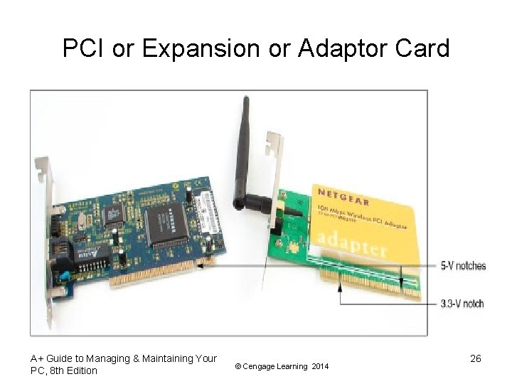 PCI or Expansion or Adaptor Card A+ Guide to Managing & Maintaining Your PC, PCI or Expansion or Adaptor Card A+ Guide to Managing & Maintaining Your PC,