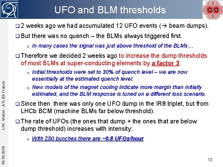 UFO and BLM thresholds q 2 weeks ago we had accumulated 12 UFO events