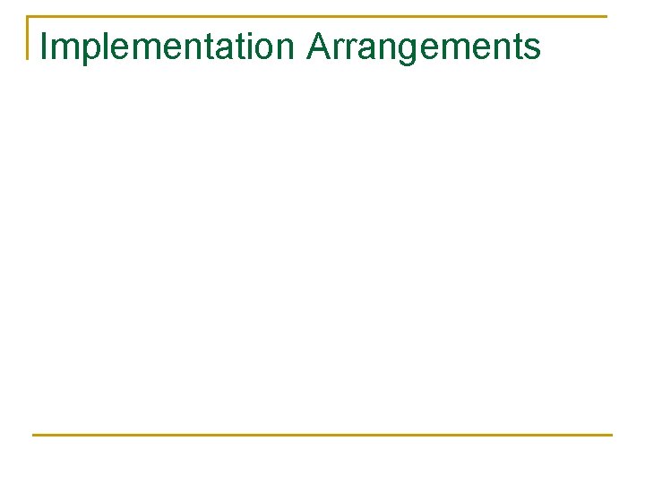 Implementation Arrangements 