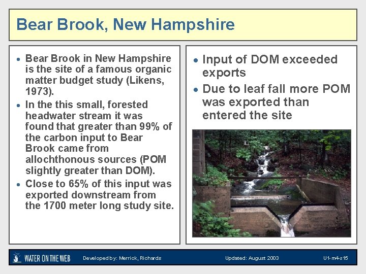 Bear Brook, New Hampshire · Bear Brook in New Hampshire is the site of