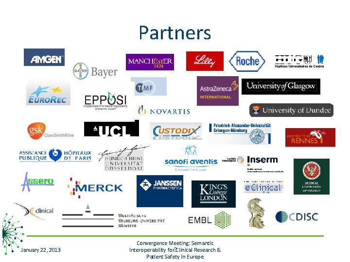 Partners January 22, 2013 Convergence Meeting: Semantic Interoperability for 3 Clinical Research & Patient