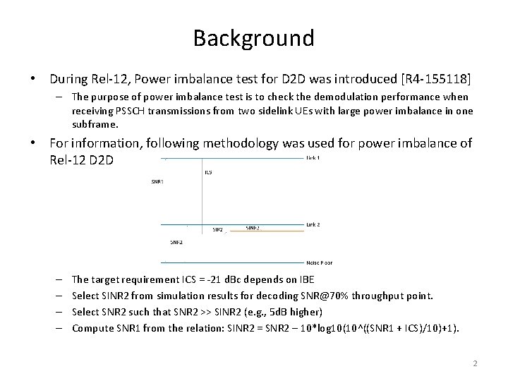 Background • During Rel-12, Power imbalance test for D 2 D was introduced [R