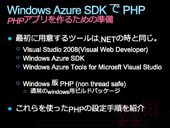 Windows Azure SDK で PHP 