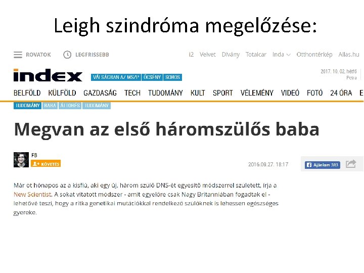 Leigh szindróma megelőzése: 