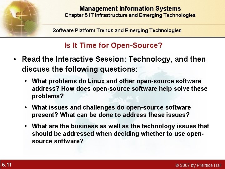 Management Information Systems Chapter 5 IT Infrastructure and Emerging Technologies Software Platform Trends and