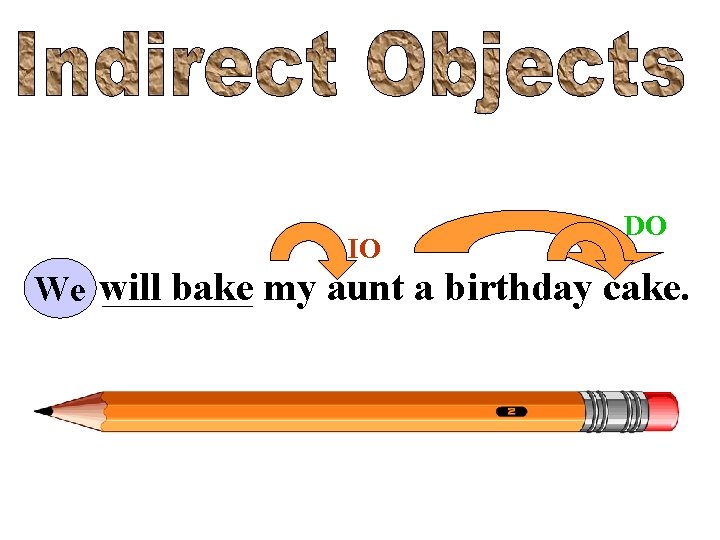 IO DO We will bake my aunt a birthday cake. 