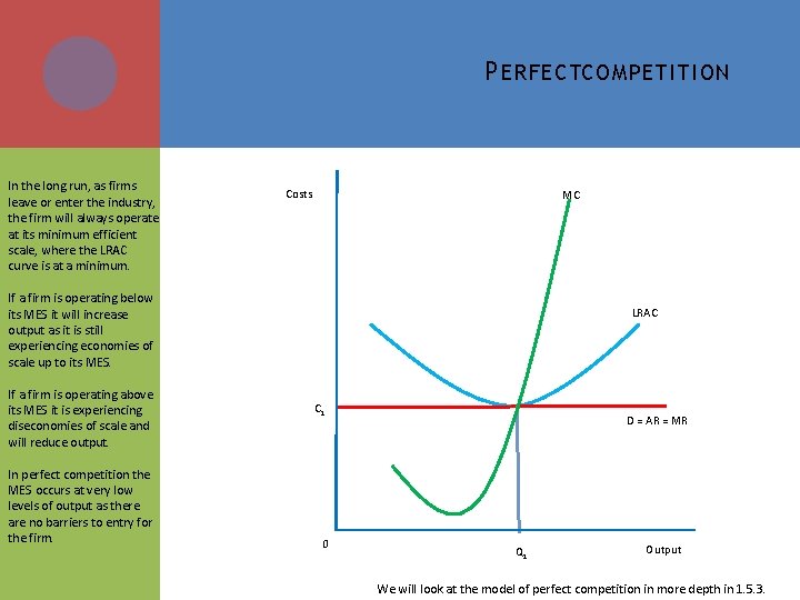 P ERFECTCOMPETITION In the long run, as firms leave or enter the industry, the