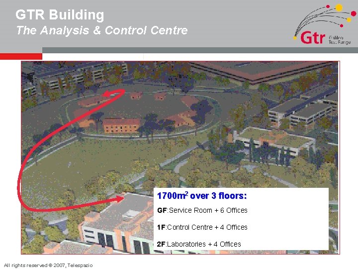 GTR Building The Analysis & Control Centre 1700 m 2 over 3 floors: GF: