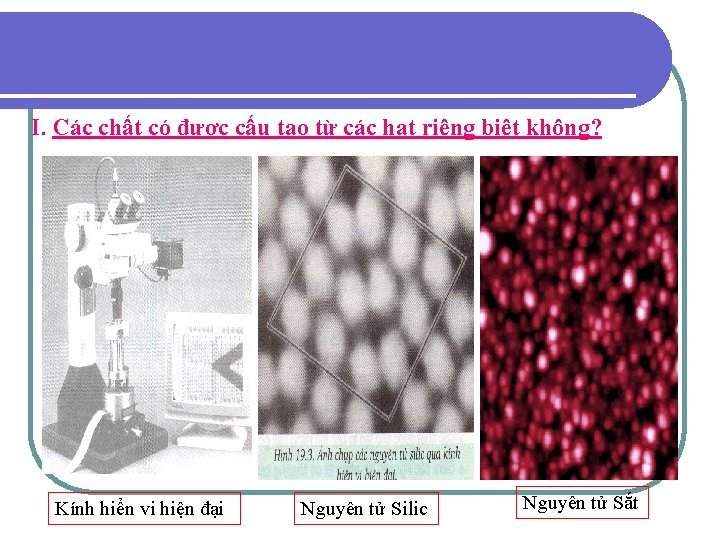 I. Các chất có được cấu tạo từ các hạt riêng biệt không? Kính