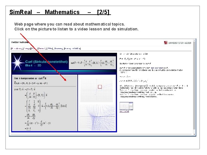 Sim. Real – Mathematics – [2/5] Web page where you can read about mathematical