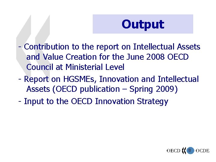 Output - Contribution to the report on Intellectual Assets and Value Creation for the