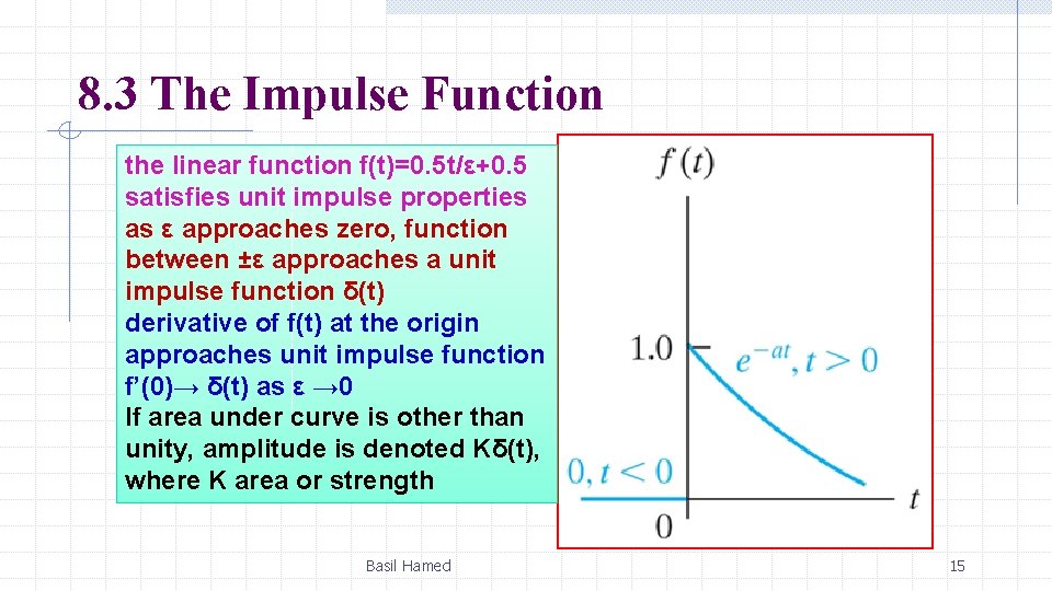 8. 3 The Impulse Function the linear function f(t)=0. 5 t/ε+0. 5 satisfies unit
