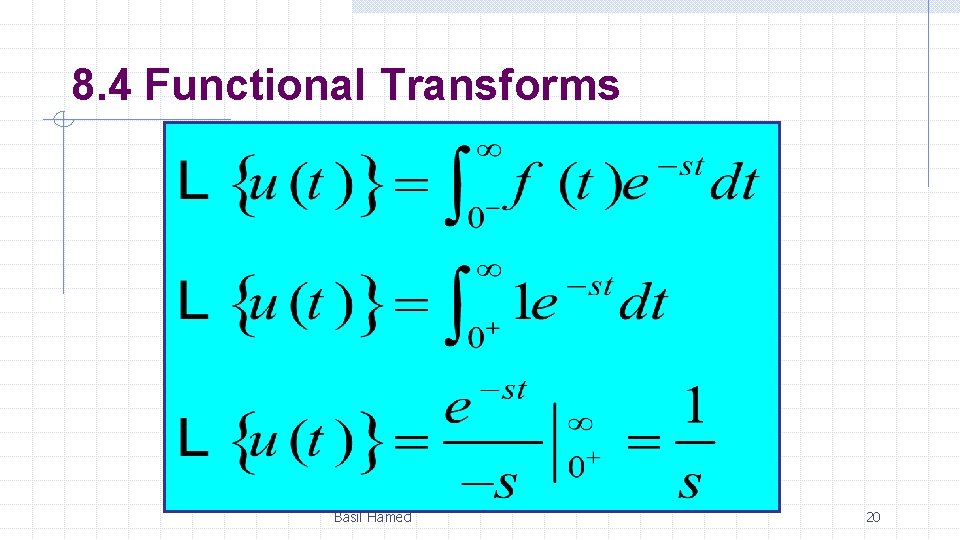 8. 4 Functional Transforms Basil Hamed 20 