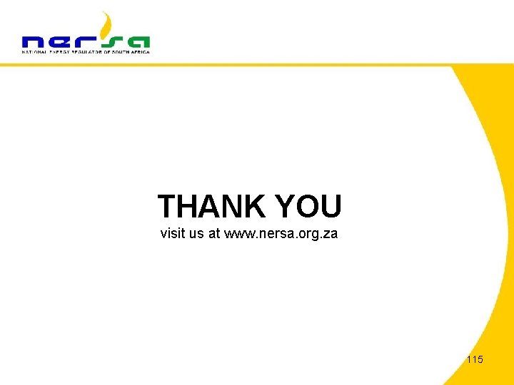 THANK YOU visit us at www. nersa. org. za 115 