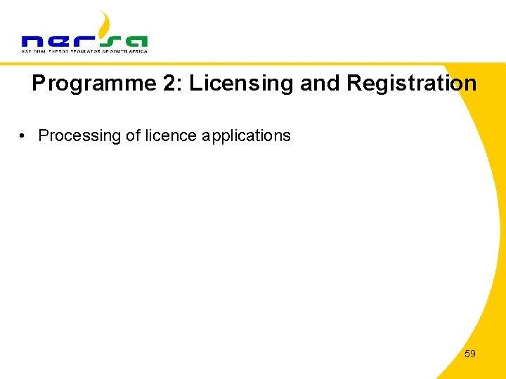 Programme 2: Licensing and Registration • Processing of licence applications 59 