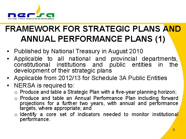 FRAMEWORK FOR STRATEGIC PLANS AND ANNUAL PERFORMANCE PLANS (1) • Published by National Treasury