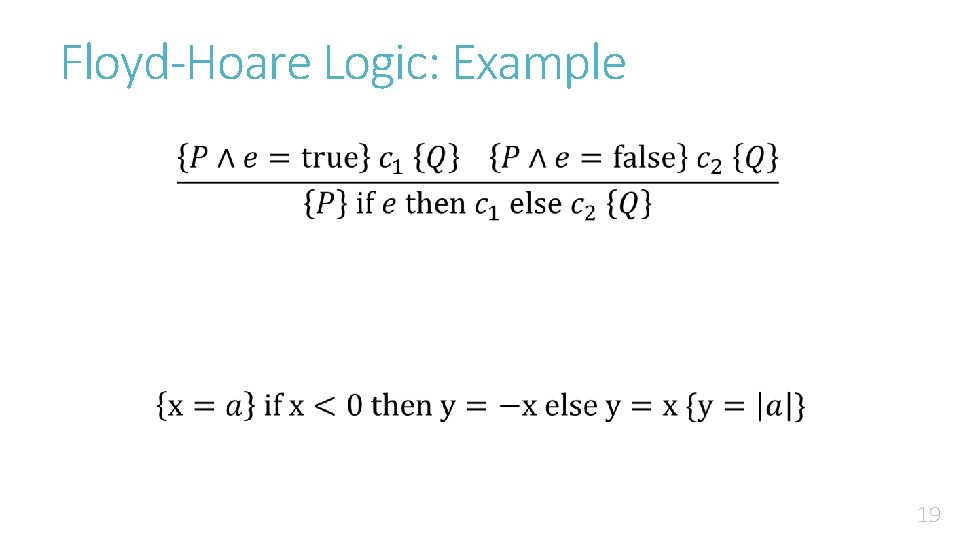 Floyd-Hoare Logic: Example 19 