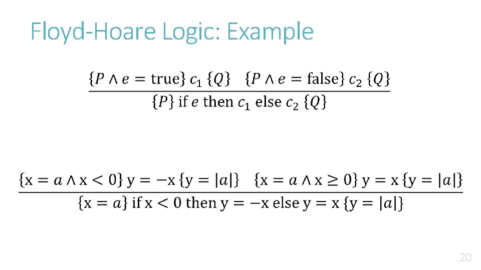 Floyd-Hoare Logic: Example 20 