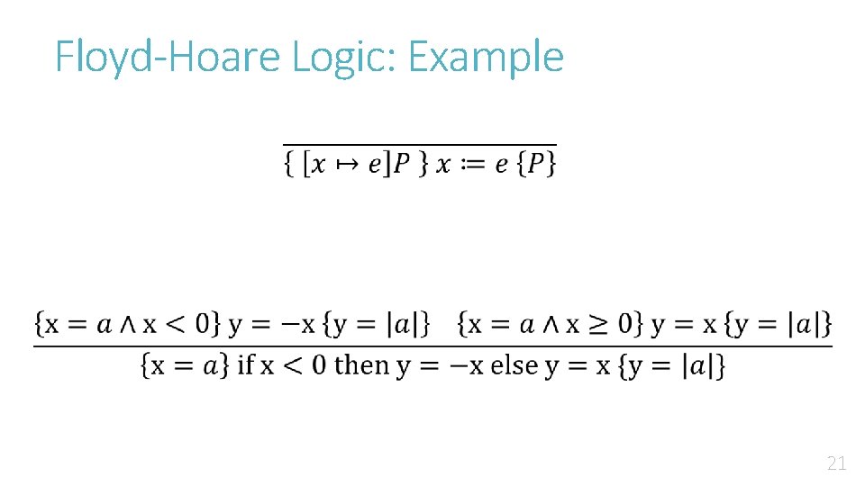 Floyd-Hoare Logic: Example 21 