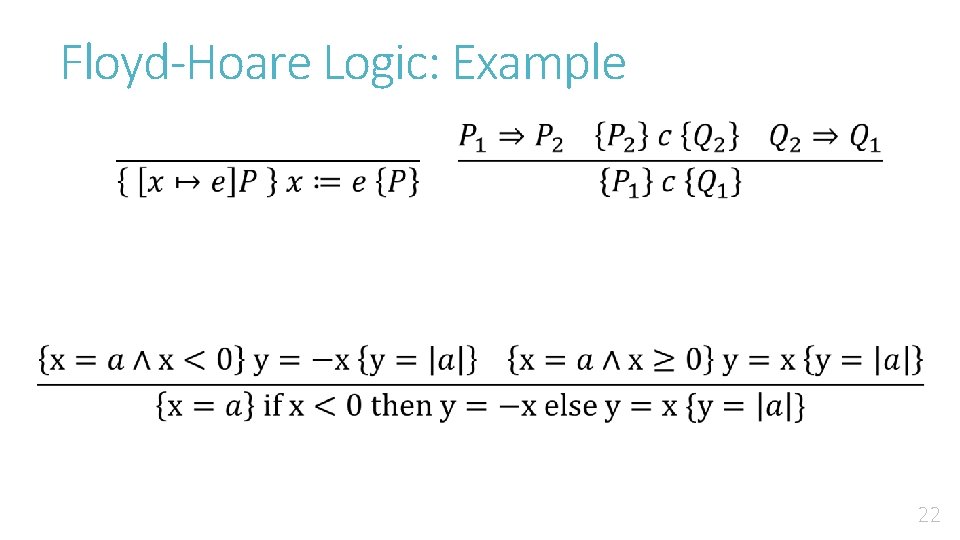 Floyd-Hoare Logic: Example 22 