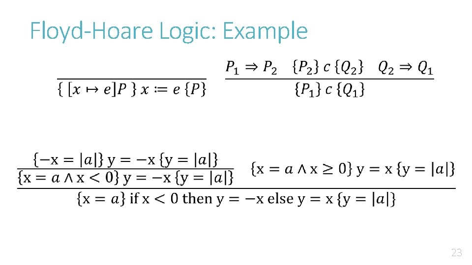 Floyd-Hoare Logic: Example 23 