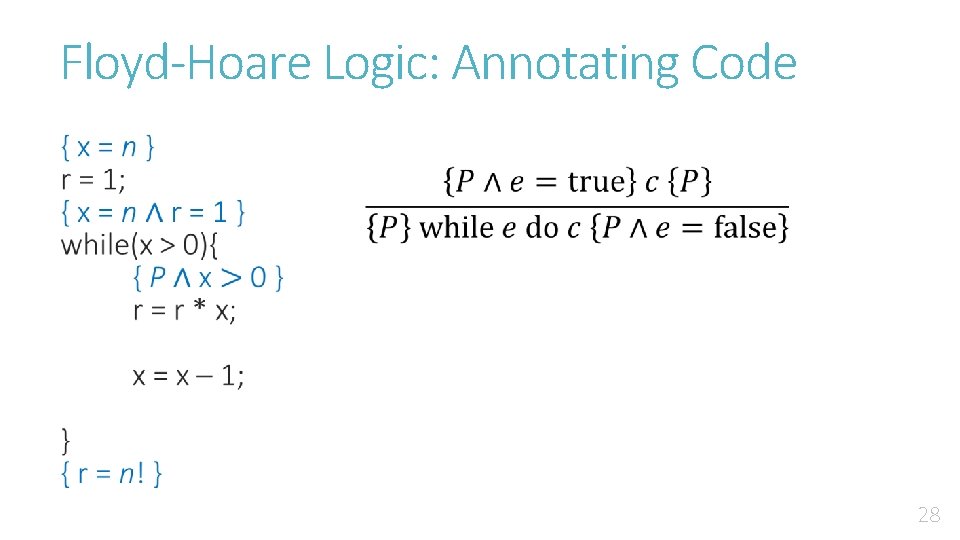 Floyd-Hoare Logic: Annotating Code • 28 