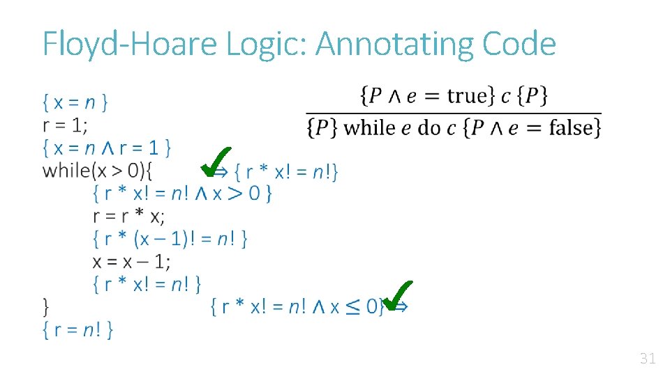 Floyd-Hoare Logic: Annotating Code • 31 