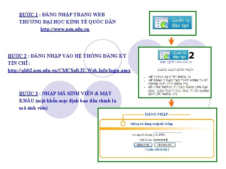 BƯỚC 1 : ĐĂNG NHẬP TRANG WEB TRƯỜNG ĐẠI HỌC KINH TẾ QUỐC D