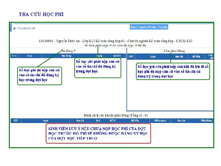 TRA CỨU HỌC PHÍ 