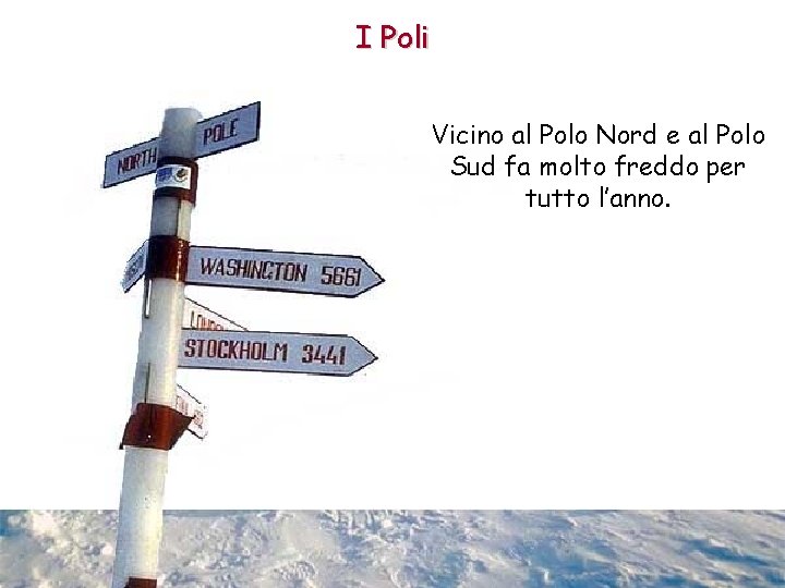 I Poli Vicino al Polo Nord e al Polo Sud fa molto freddo per